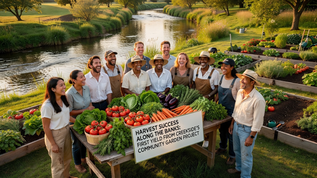 Harvest Success Along the Banks: First Yield from Creekside's Community Garden Project